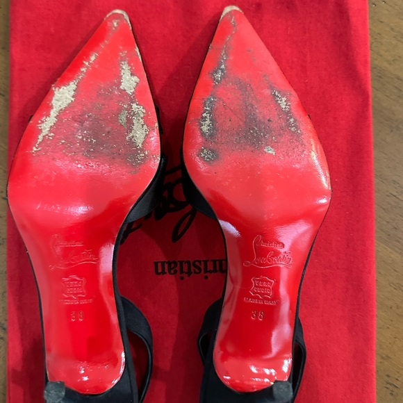Christian Louboutin Black Satin Heels - Picture 7 of 7